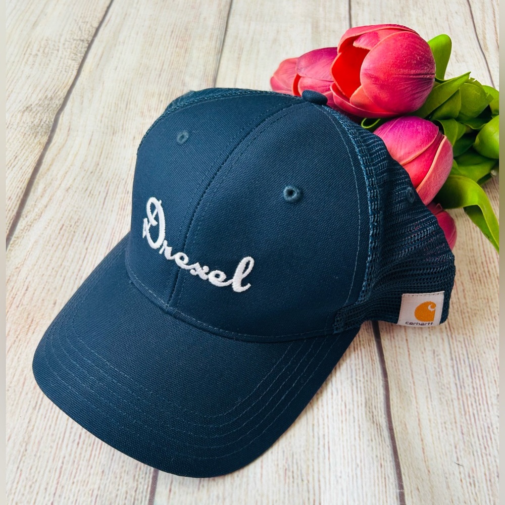 Carhartt Navy Blue Drexel Logo Adjustable Mesh Back Baseball Cap